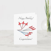 Carte d'anniversaire personnalisable Red Jet Plane (Devant)
