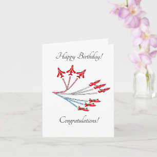 Carte d'anniversaire personnalisable Red Jet Plane