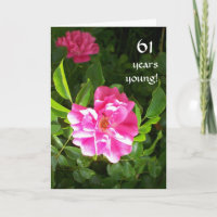 Carte d'anniversaire personnalisable - Roses roses