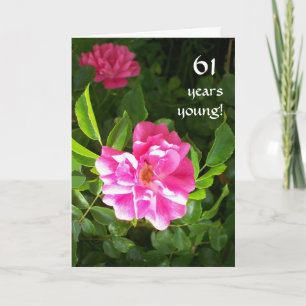 Carte d'anniversaire personnalisable - Roses roses