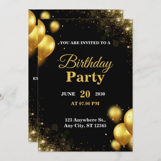 Carte d'anniversaire personnalisable tendance (Devant / Derrière)