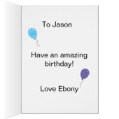 Carte d'anniversaire personnalisée (Intérieur (Droit))