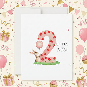 Carte d'anniversaire personnalisée 2 ans Lapin Ma