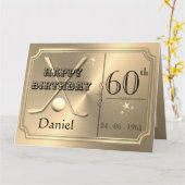 Carte d'anniversaire personnalisée 60 ans pour lui (Fleur jaune)
