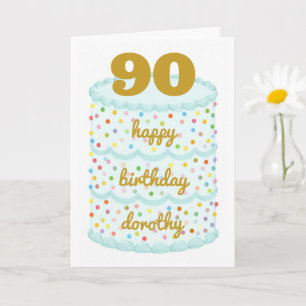 Carte d'anniversaire personnalisée 90 ans, nom per
