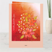 Carte d'anniversaire personnalisée à fleurs orange (Dos)