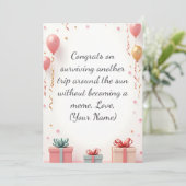 Carte d'anniversaire personnalisée - Accueil perso (Debout devant)