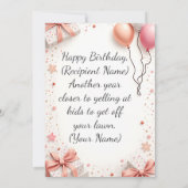 Carte d'anniversaire personnalisée - Accueil perso (Dos)