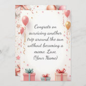 Carte d'anniversaire personnalisée - Accueil perso (Devant / Derrière)