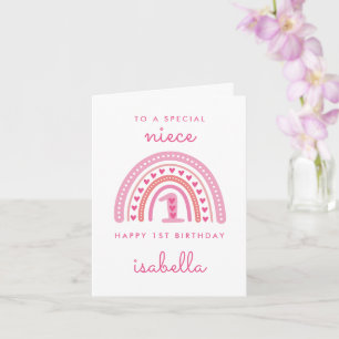 Carte d'anniversaire personnalisée arc-en-ciel pou