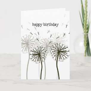 Carte d'anniversaire personnalisée au pissenlit