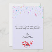 Carte d'anniversaire personnalisée avec ballons et (Dos)