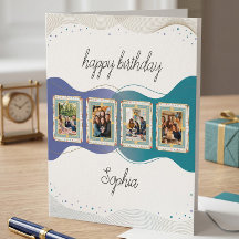 Carte d'anniversaire personnalisée avec collage de