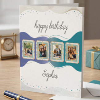 Carte d'anniversaire personnalisée avec collage de