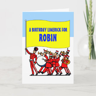 Carte d'anniversaire personnalisée avec limerick d