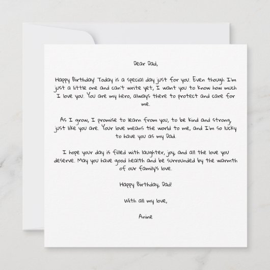 Carte d'anniversaire personnalisée avec photo de P (Dos)