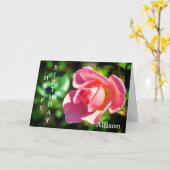 Carte d'anniversaire personnalisée avec une rose s (Fleur jaune)