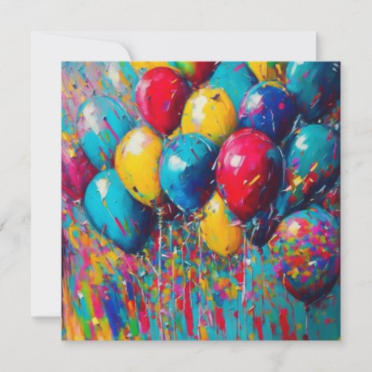 Carte d'anniversaire personnalisée | Ballons color (Devant)