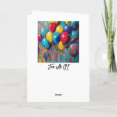 Carte d'anniversaire personnalisée | Ballons color (Dos)