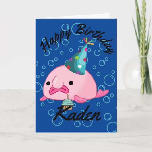 Carte d'anniversaire personnalisée Blobfish (Devant)