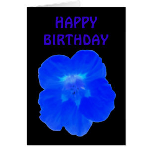 Carte d'anniversaire personnalisée Blue Nasturtium