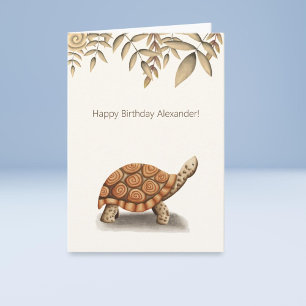Carte d'anniversaire personnalisée Brown Tortoise