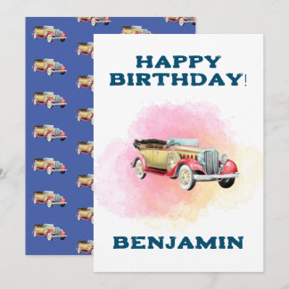 Carte d'anniversaire personnalisée classique rétro