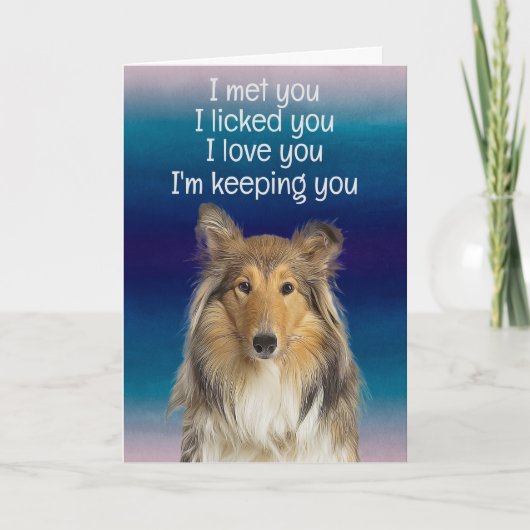 Carte d'anniversaire personnalisée Collie (Devant)