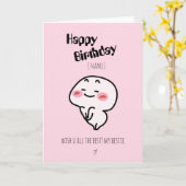Carte d'Anniversaire personnalisée Cute rougissant (Fleur jaune)