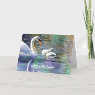 Carte d'anniversaire personnalisée Cygnons