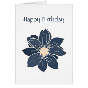 Carte d'anniversaire personnalisée Dahlia fleur bl