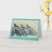 Carte d'anniversaire personnalisée de canoë pour t (Fleur jaune)