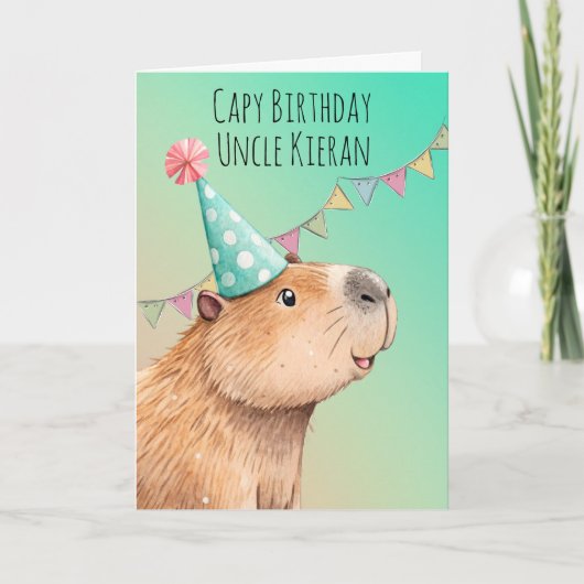 Carte d'anniversaire personnalisée de capybara (Devant)