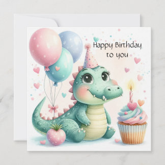 Carte d'anniversaire personnalisée de dinosaure