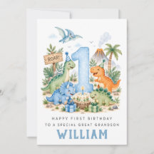 Carte d'anniversaire personnalisée de dinosaure po