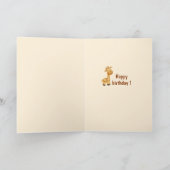 Carte d'anniversaire personnalisée de girafe migno (Intérieur)