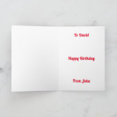 Carte d'anniversaire personnalisée de hockey sur g (Intérieur)