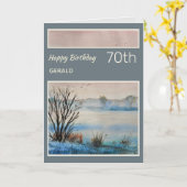 Carte d'anniversaire personnalisée de la 70e Pitto (Fleur jaune)