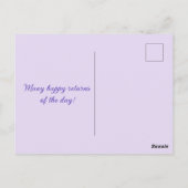 Carte d'anniversaire personnalisée de la lavande (Dos)