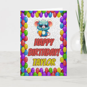 Carte d'anniversaire personnalisée de la souris