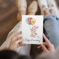 Carte d'anniversaire personnalisée de lapin à l'aq