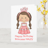 Carte d'anniversaire personnalisée de princesse (Fleur jaune)