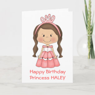 Carte d'anniversaire personnalisée de princesse
