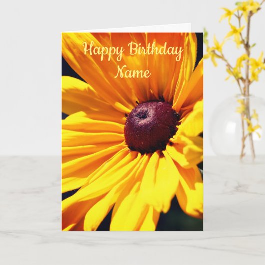 Carte d'anniversaire personnalisée de Susan Eyed n (Fleur jaune)