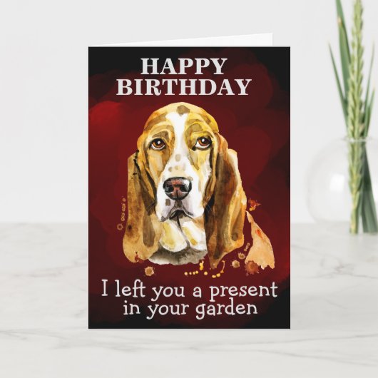 Carte d'anniversaire personnalisée de votre Basset (Devant)