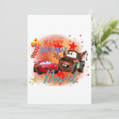 Carte d'anniversaire personnalisée des voitures (Debout devant)