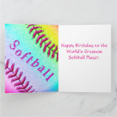 Carte d'anniversaire PERSONNALISÉE du base-ball, (Intérieur)