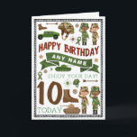 Carte d'anniversaire personnalisée du soldat de l'<br><div class="desc">Personal ise this card with your own message, along with the recipients name & age using the easy template. As you choose the text then this greetings card can be customized for any d'occasion ! Please check my shop for matching thank you cards, enveloppe, invitations & coordinating party supplies !...</div>