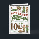 Carte d'anniversaire personnalisée du soldat de l'<br><div class="desc">Personal ise this card with your own message, along with the recipients name & age using the easy template. As you choose the text then this greetings card can be customized for any d'occasion ! Please check my shop for matching thank you cards, enveloppe, invitations & coordinating party supplies !...</div>