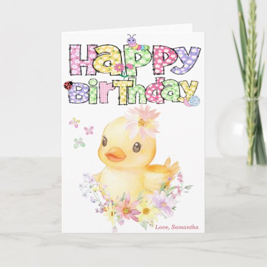 Carte d'anniversaire personnalisée en caoutchouc r (Devant)
